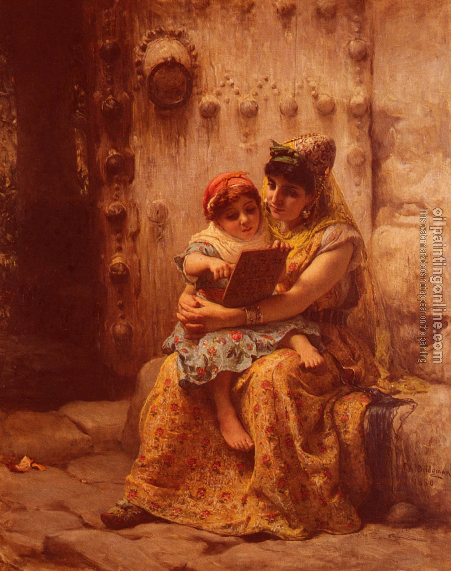 Frederick Arthur Bridgman - The Reading Lesson